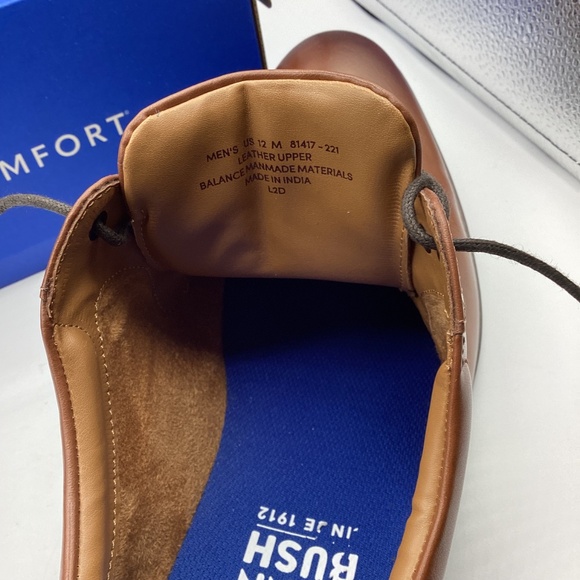 Men’s NIB New Nunn Bush Westfield Leather Cognac Oxford Dress Shoes Size 12